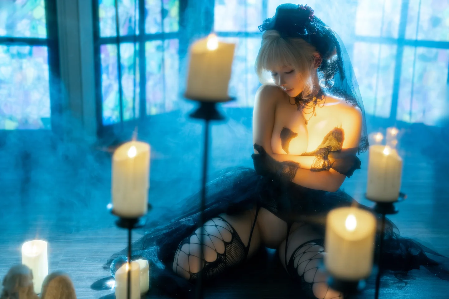 蠢沫沫 - 黑婚纱 [37P,1V-3.15GB] tg@simisebaisi 【丝足阁】032.webp